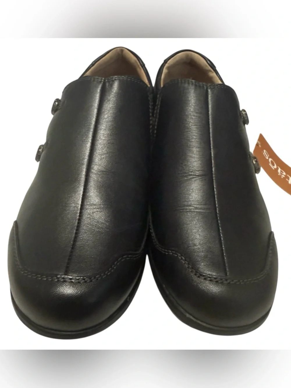 Taos Blend Shoes Womens Size 8.5 Leather Comfort Slip On Loafers Black